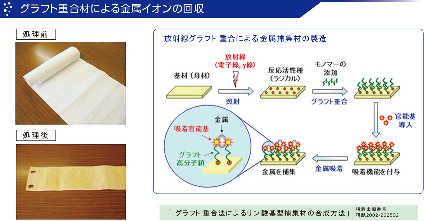 グラフト重合材による金属イオンの回収